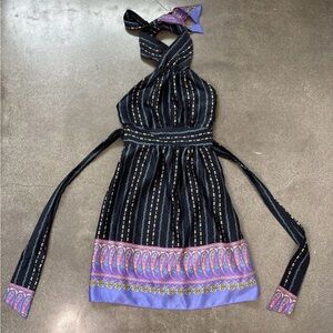 Vintage 90’s Betsey Johnson Black Dress with purple and Gold Accents